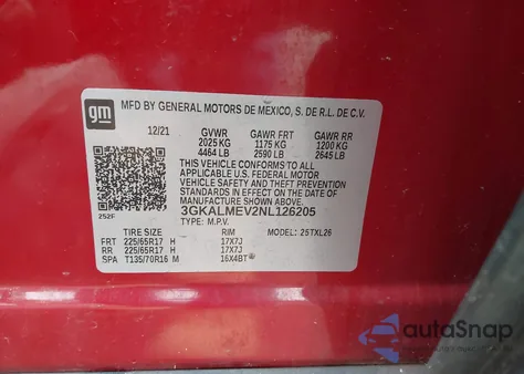 2022 GMC Terrain Fwd Sle from USA, damaged, VIN 3GKALMEV2NL126205